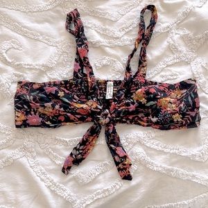 Free People bandeau style bra with straps and tie front.